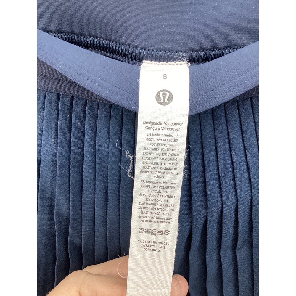 Lululemon Varsity Pleated Skort 13" True Navy Blue Tennis Golf Skirt Size 8 - Picture 4 of 5